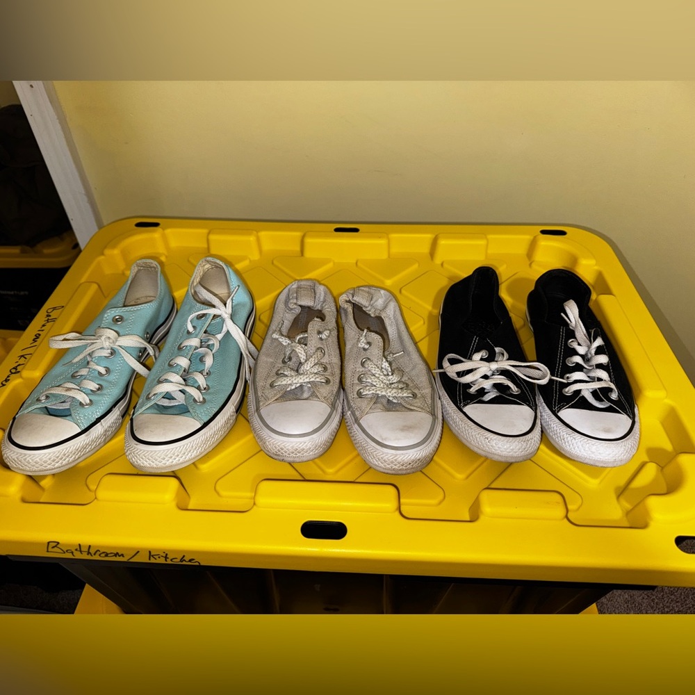 Converse Blue and White Canvas Sneakers Casual Style Women’s shoe lot